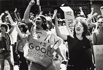 (GAY PRIDE PARADE) A small group of 11 photographs documenting early Pride Marches in New York City, including the first ever in 1970.